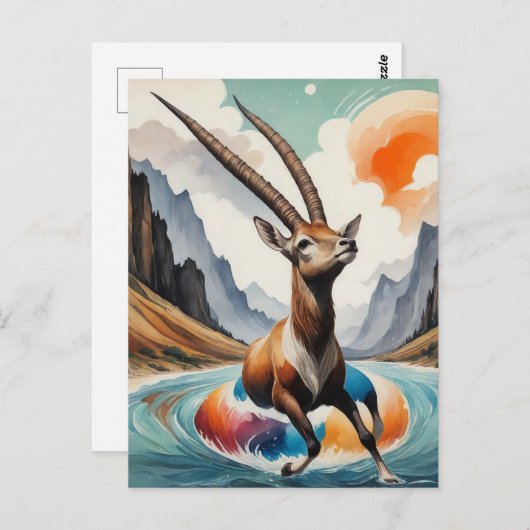 オリックスはフロートトリップを楽しむ ポストカード (正面/裏面)