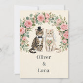 オリバーとルナの結婚式 - 猫のカップル 招待状 (裏面)