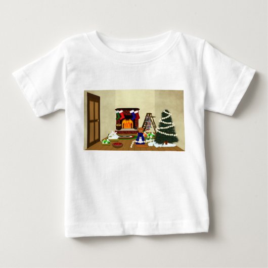 オリバーのクリスマスの飾り付け ベビーTシャツ (正面)