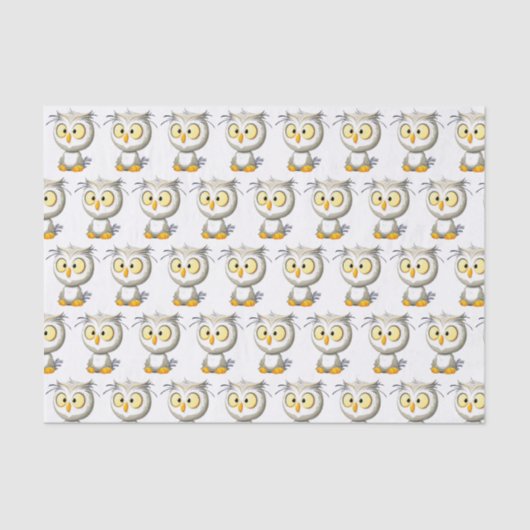 オリバーのフクロウのベビーシャワーのティッシュのギフト用包装紙 薄葉紙 (正面)