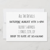 オリバーの5thバースデーパーティードパピー 招待状 (裏面)