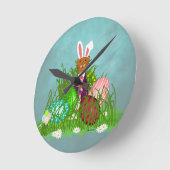 オリバーザオター&イースター素晴らしエッグ狩り ラウンド壁時計 (傾斜)