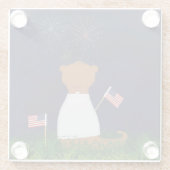 オリバーザオッターウォッチング花火装飾用クッション ガラスコースター (裏面)