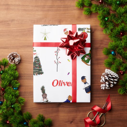 オリバーザオッタークリスマスランダムパターン ラッピングペーパー (クリスマスギフト)