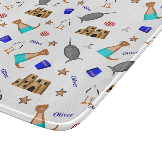 オリバーザオッターサマービーチバケーションパターン カッティングボード (角)