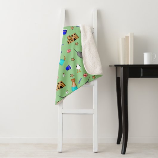 オリバーザオッターサマービーチバケーションパターン シェルパブランケット (インサイチュ)