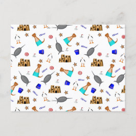 オリバーザオッターサマービーチバケーションパターン シーズンポストカード