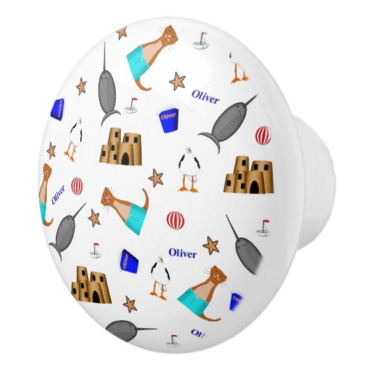 オリバーザオッターサマービーチバケーションパターン セラミックノブ (右)