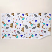 オリバーザオッターサマービーチバケーションパターン ビーチタオル (正面)