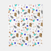 オリバーザオッターサマービーチバケーションパターン フリースブランケット (正面)