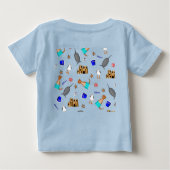 オリバーザオッターサマービーチバケーションパターン ベビーTシャツ (裏面)