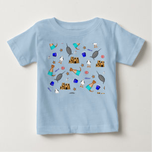 オリバーザオッターサマービーチバケーションパターン ベビーTシャツ