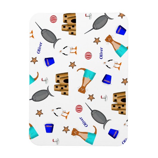 オリバーザオッターサマービーチバケーションパターン マグネット (縦)