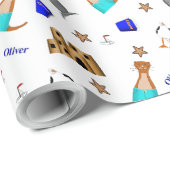 オリバーザオッターサマービーチバケーションパターン ラッピングペーパー (ロールコーナー)