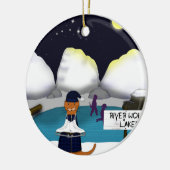 オリバーザオッタースケートアットリバーセラミックオーナメント セラミックオーナメント (左)