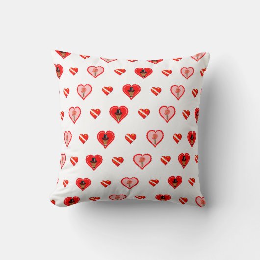 オリバーザオッターバレンタインデーのパターン クッション (正面)