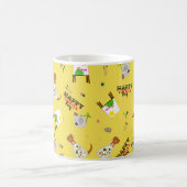 オリバーザオッターマザーズデイパターンオンイエロー コーヒーマグカップ (中央)