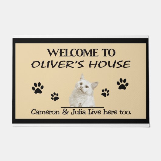 オリバーズハウスキャットへようこそ ドアマット (正面)