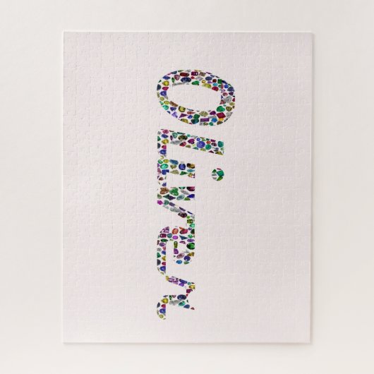 オリバータイポグラフィカラフルとパターンデザイン ジグソーパズル (縦)