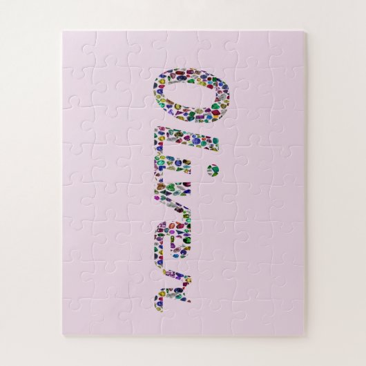 オリバータイポグラフィカラフルとパターンデザイン ジグソーパズル (縦)