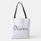 オリバータイポグラフィカラフルとパターンデザイン トートバッグ (裏面)