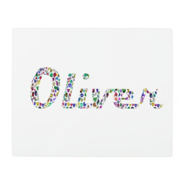 オリバータイポグラフィカラフルとパターンデザイン メタルプリント