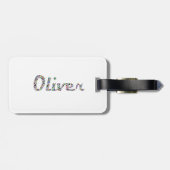 オリバータイポグラフィカラフルとパターンデザイン ラゲッジタグ (裏面横)