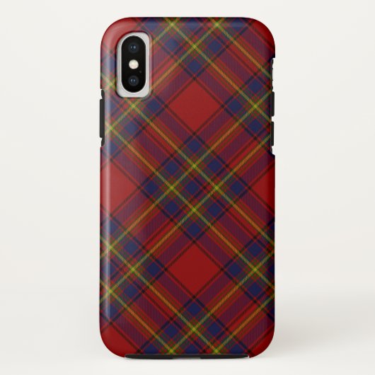 オリバータータンチェック赤い黄色の青い格子縞 Case-Mate iPhoneケース (裏面)