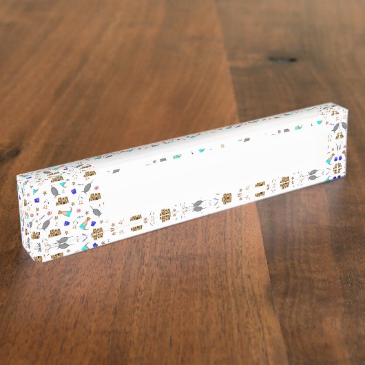 オリバーパーソナライズされたザオッターサマービーチ デスクネームプレート (側面)