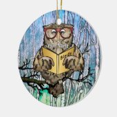 オリバーフクロウが読む セラミックオーナメント (左)