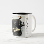 オリバー目に見える第5タイプライター ツートーンマグカップ (正面右)