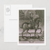 オリバー・クロムウェル (1599-1658)の騎馬像 ポストカード (正面/裏面)