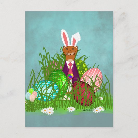 オリバー・ザ・オッターと素晴らしイースター卵 ポストカード (正面)