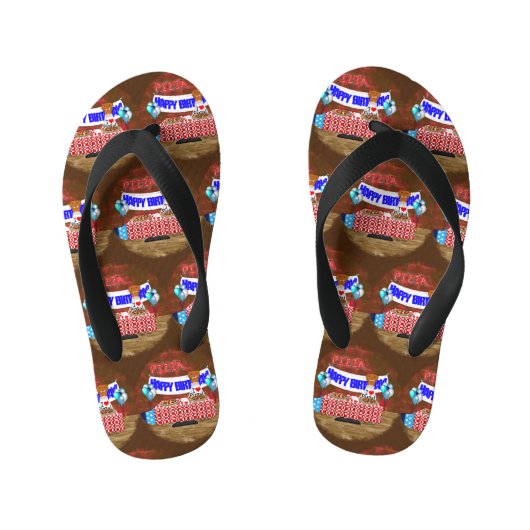 オリバー・ザ・オーターは6歳！ハッピーバースデー キッズビーチサンダル (フットベッド)