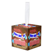 オリバー・ザ・オーターは6歳!ハッピーバースデー キューブオーナメント (正面アングル)