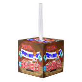 オリバー・ザ・オーターは6歳!ハッピーバースデー キューブオーナメント (裏面アングル)