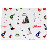 オリバー・ザ・オーター・クリスマス・ランダム・パターン ラージペーパーバッグ (裏面)