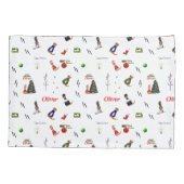 オリバー・ザ・オーター・クリスマス・ランダム・パターン 枕カバー (裏面)