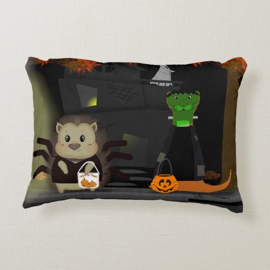 オリバー・ザ・オーター・トリックまたは彼の友人との治療 アクセントクッション (裏面)