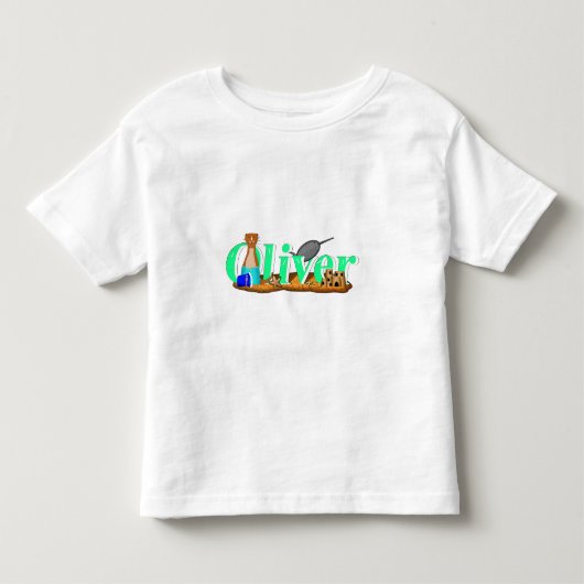 オリバー・ザ・カワウソのビーチアドベンチャー トドラーTシャツ (正面)