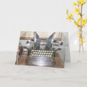 「オリバー·タイプライター」誕生日カード カード (黄色い花)