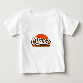 オリバー レトロ サンセット パーソナライズド ネーム デザイン ベビーTシャツ