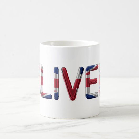 オリバーUK国旗の名前ユニオンジャックタイポグラフィ コーヒーマグカップ (中央)