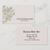 オリパーソナライズされたーブブランチケータリングシェフ 名刺 (正面/裏面)