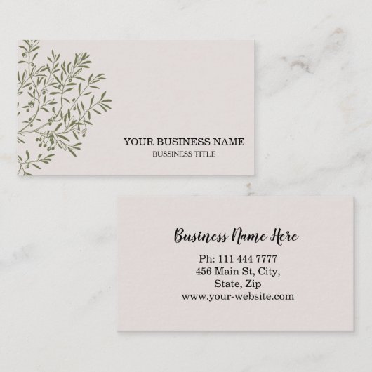 オリパーソナライズされたーブブランチケータリングシェフ 名刺 (正面/裏面)