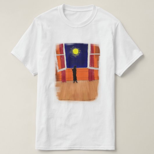 オリビアと窓T型 Tシャツ (デザイン正面)