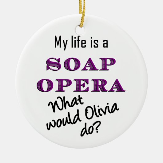 オリビアは何をしますか。 オーナメント (正面)