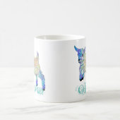 オリビアカラフルかわいいベビーヤギ跳び動物アート コーヒーマグカップ (中央)