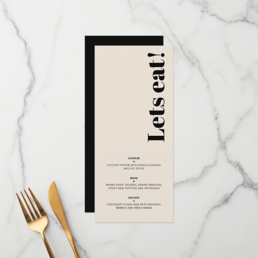 オリビアモダンアーモンドブラックシテラス結婚ズゲスト メニュー (正面/裏面インサイチュ)