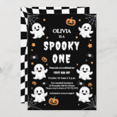 オリビア不気味の最初の誕生日パーティー招待 招待状 (正面/裏面)